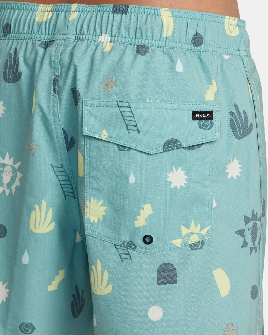 RVCA ATLAS ELASTIC WAIST 17" BOARDSHORTS Green Haze New