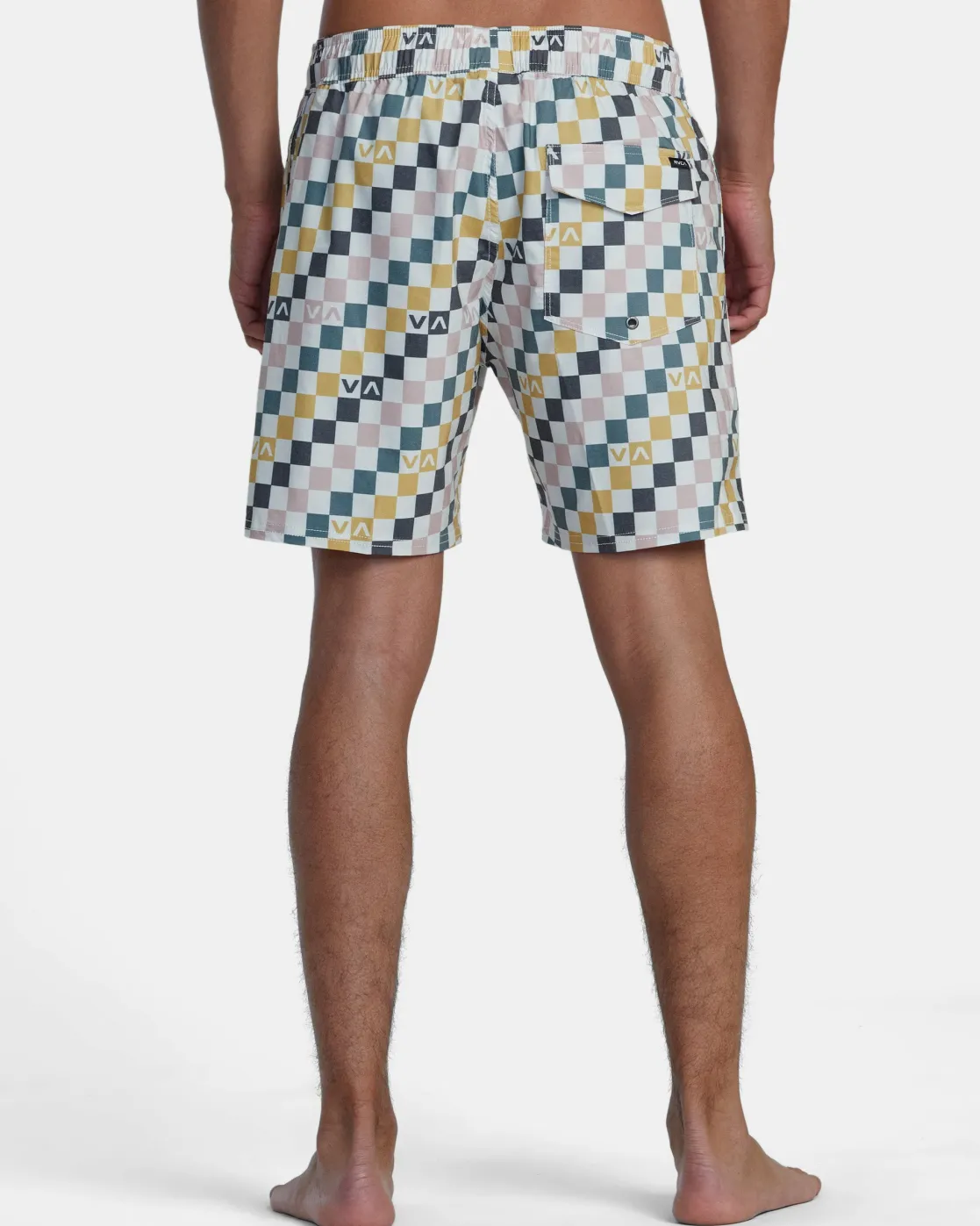 RVCA BARNES ELASTIC WAIST 17" BOARDSHORTS Antique White New