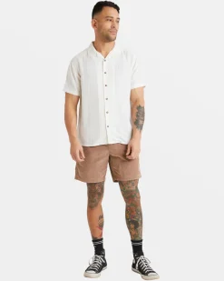 RVCA BEAT STRIPE SHORT SLEEVE SHIRT Cloud Hot