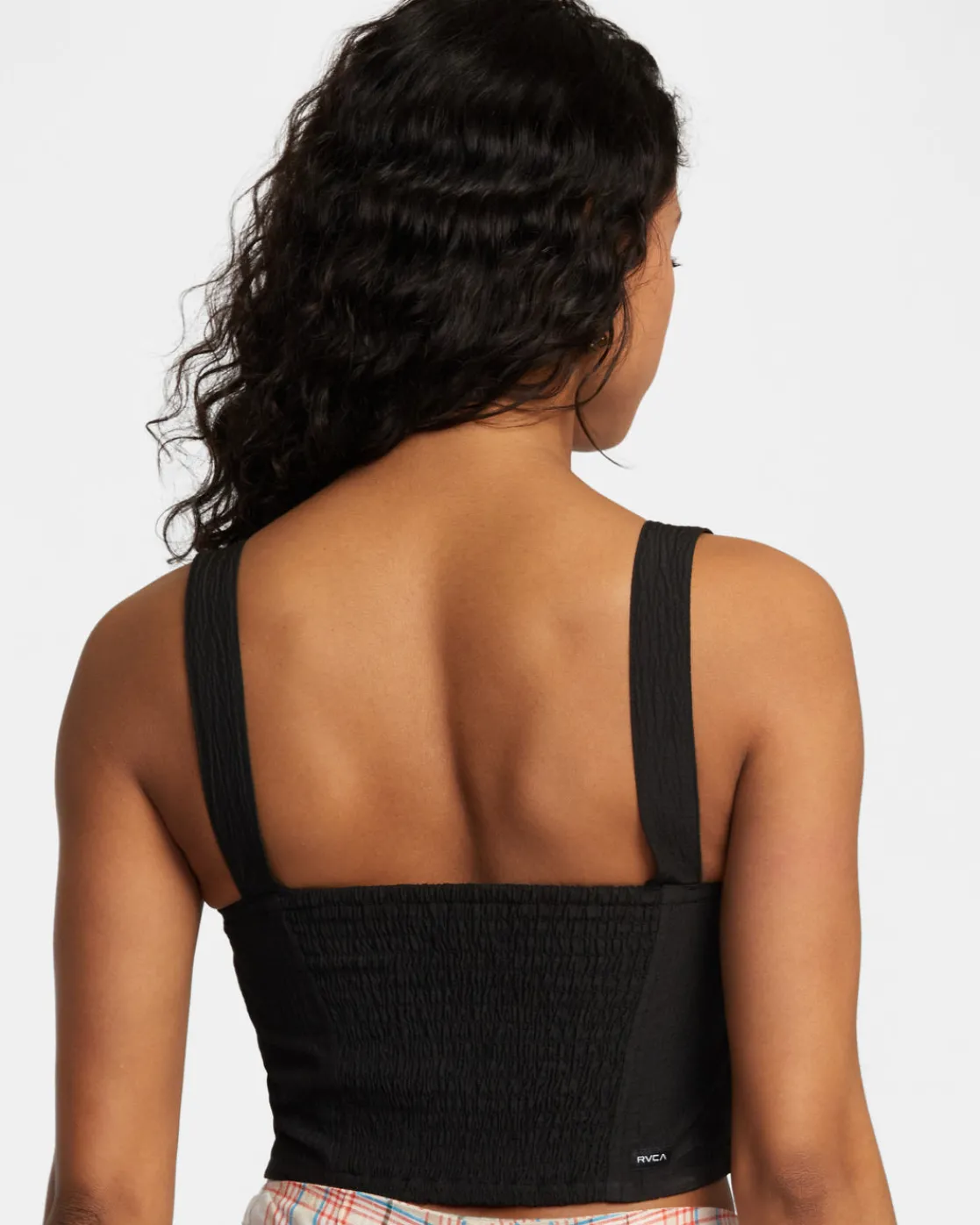 RVCA BELLA SMOCKED TANK Black