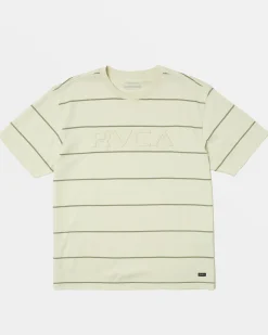 RVCA BEVEL STRIPE SHORT SLEEVE TEE Silver Bleach New