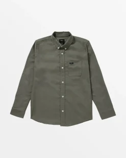 RVCA BOYS THAT'LL DO LONG SLEEVE SHIRT Sage Leaf New