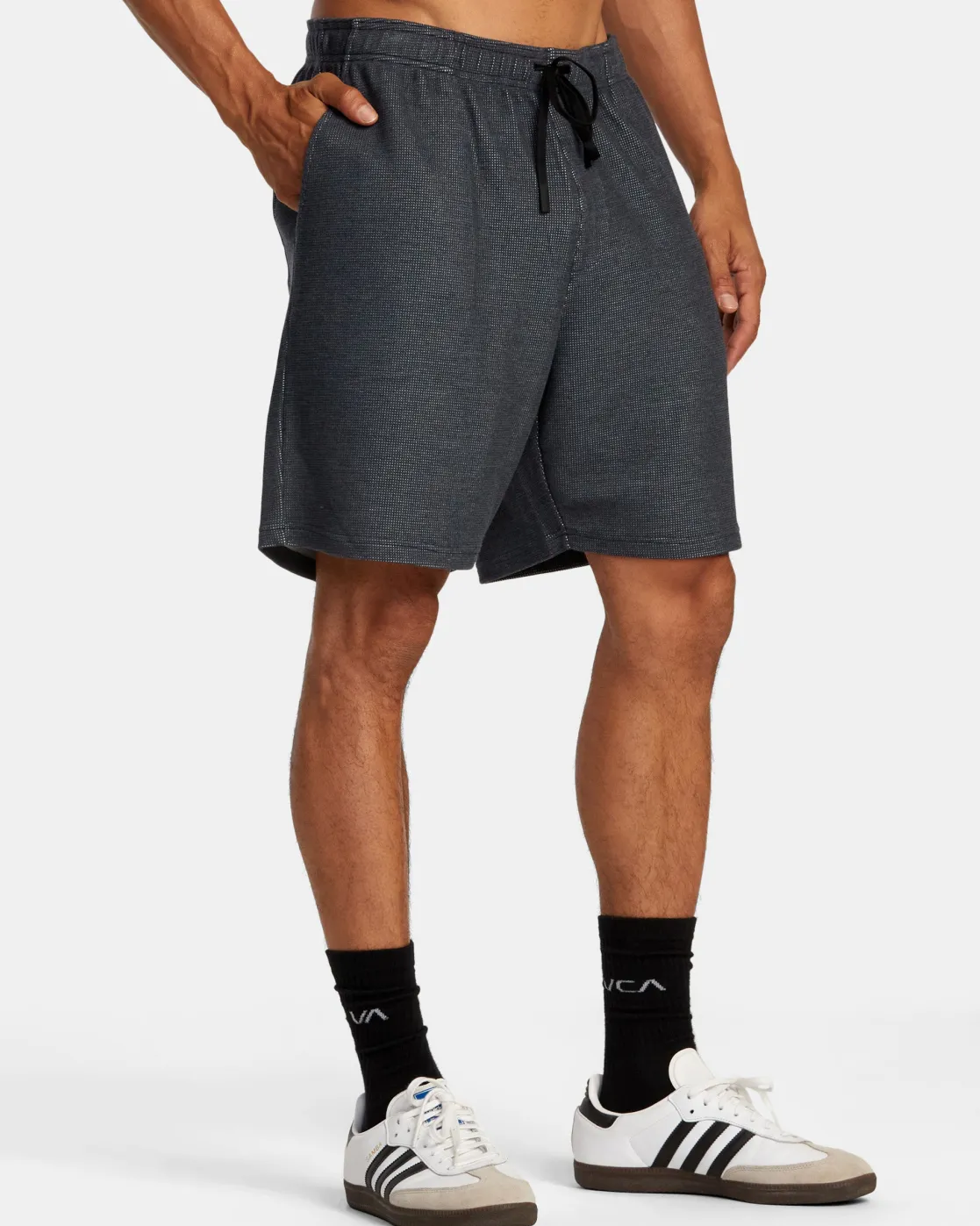 RVCA C-ABLE WAFFLE KNIT SHORTS Navy Heather Hot