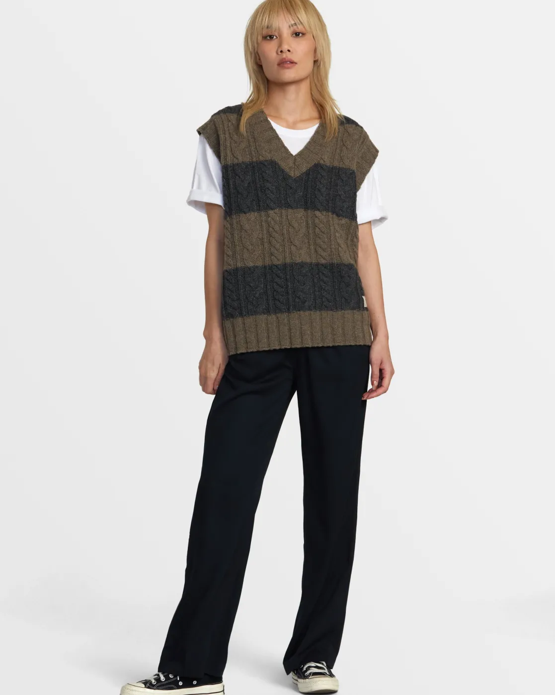 RVCA CHEFS KISS SWEATER VEST Black New