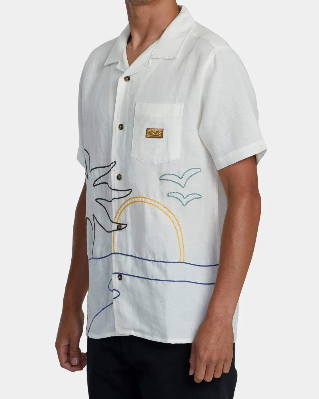 RVCA CRESCENT BAY SHORT SLEEVE SHIRT Natural Online