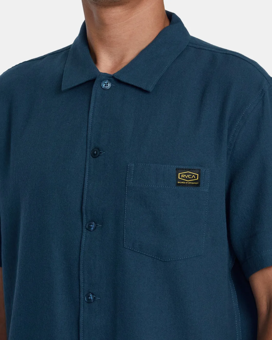 RVCA DAYSHIFT COLLECTION DAYSHIFT SHORT SLEEVE SHIRT Petrol Blue Outlet