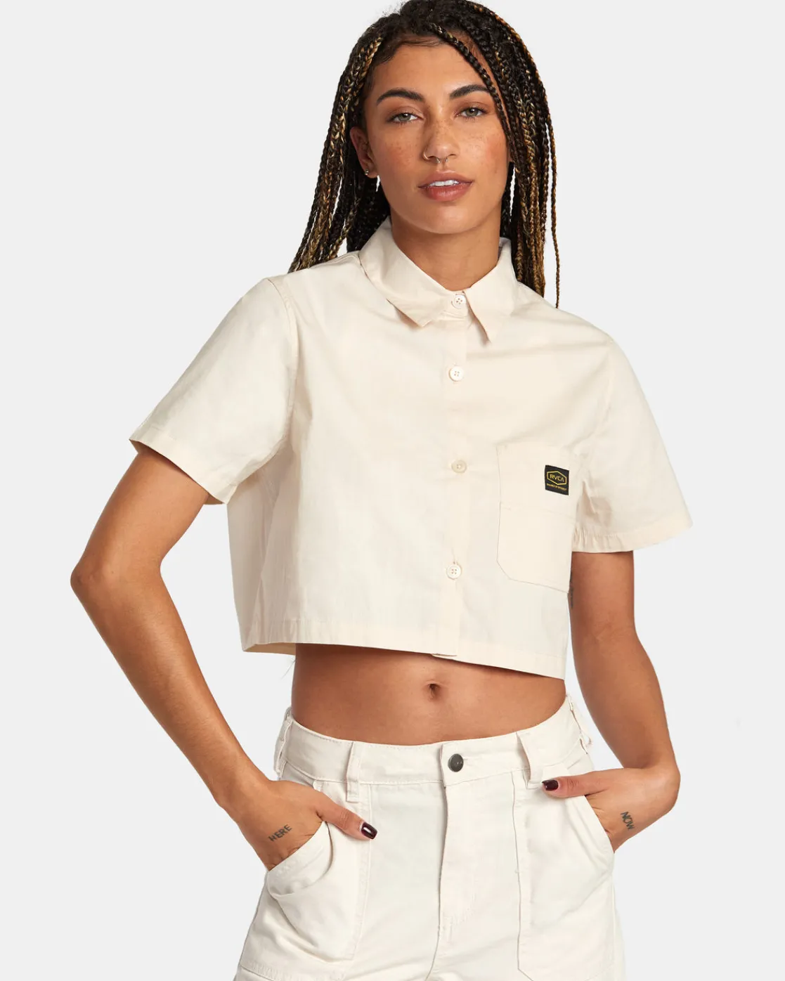 RVCA DAYSHIFT SHORT SLEEVE SHIRT Latte Outlet