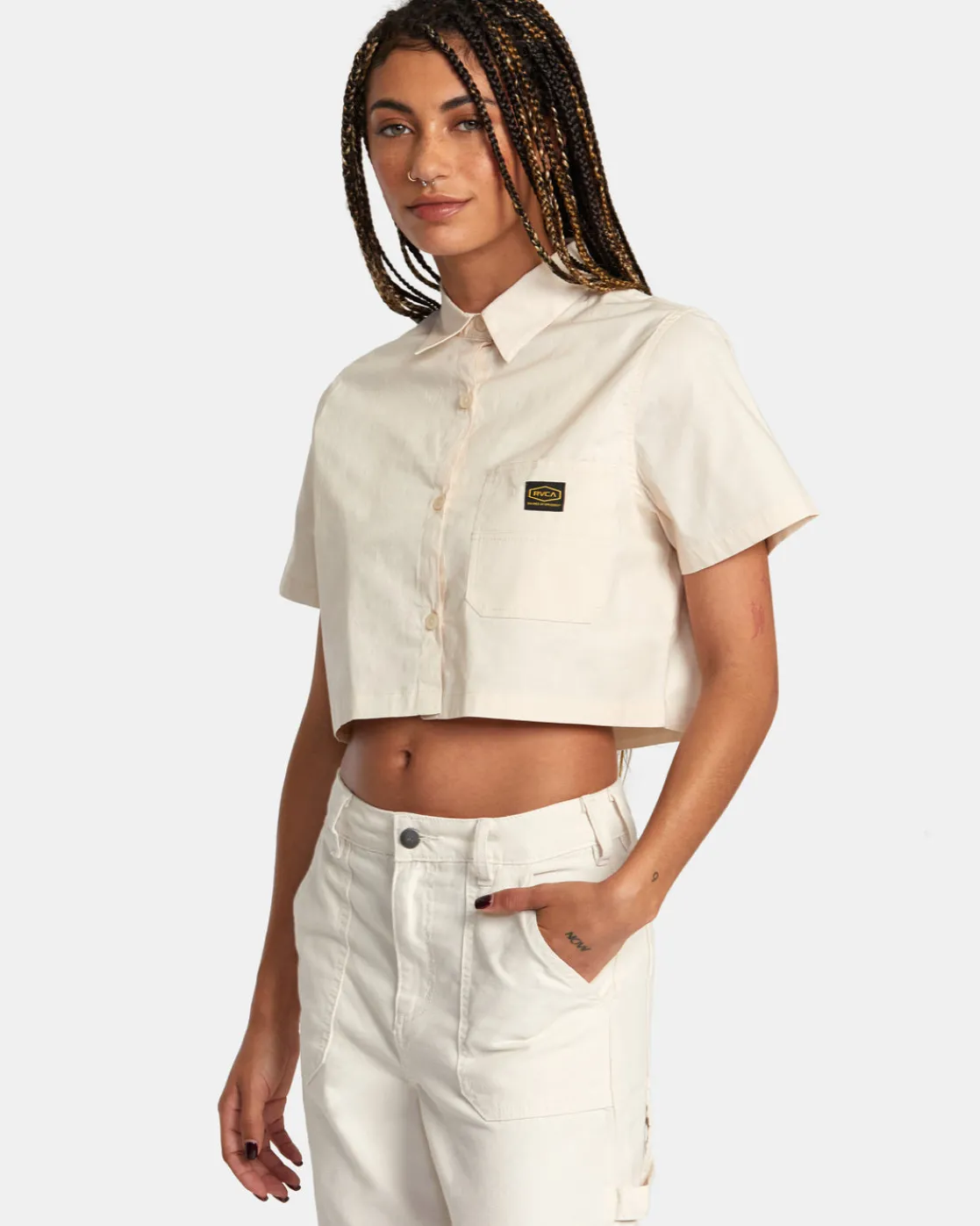 RVCA DAYSHIFT SHORT SLEEVE SHIRT Latte Outlet