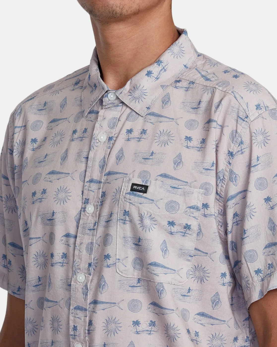 RVCA DORADO SHORT SLEEVE SHIRT Pale Mauve Outlet