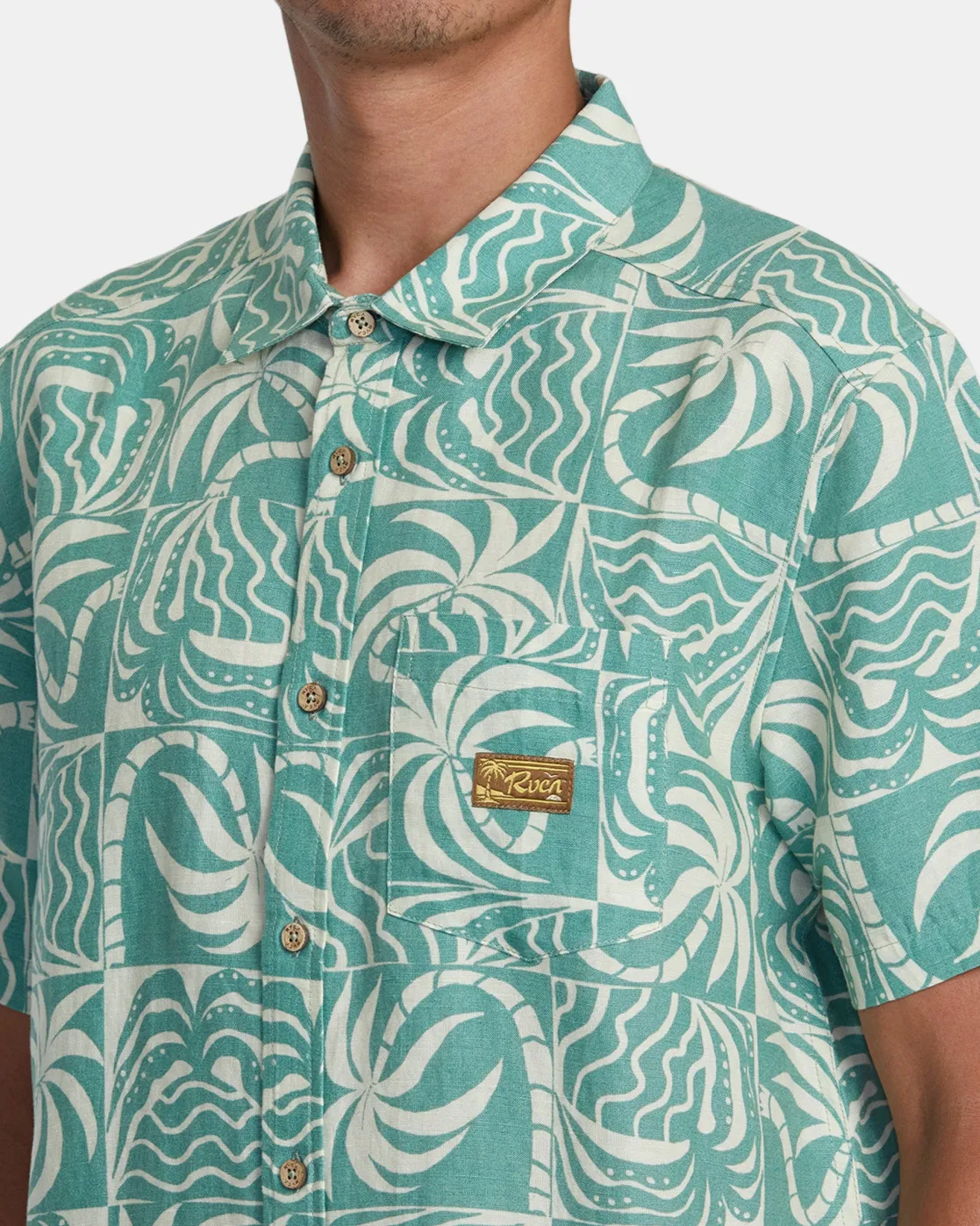 RVCA EXOTICA SHORT SLEEVE SHIRT Granite Green Best