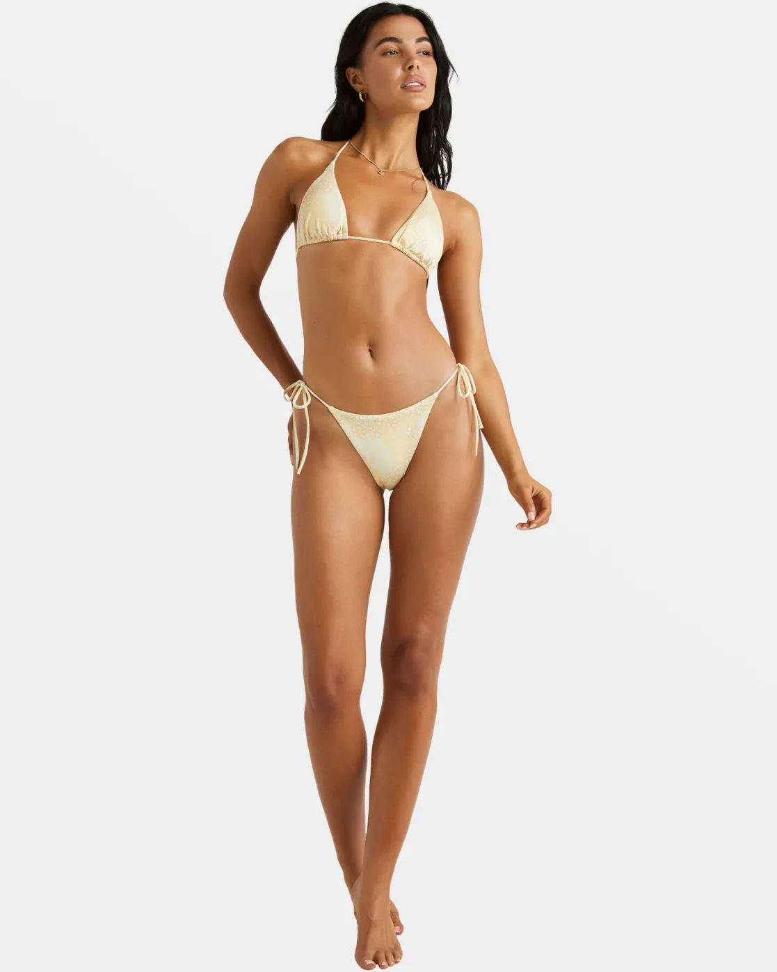 RVCA FLORAL COLLAGE MEDIUM TIE SIDE BIKINI BOTTOMS Sahara Sun Best
