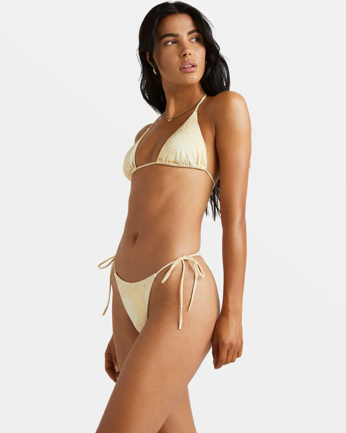RVCA FLORAL COLLAGE SLIDE TRI BIKINI TOP Sahara Sun Best