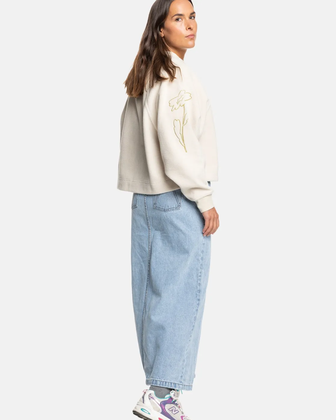 RVCA GABRIELLE MONCEAUX CREWNECK SWEATSHIRT Ecru Sale