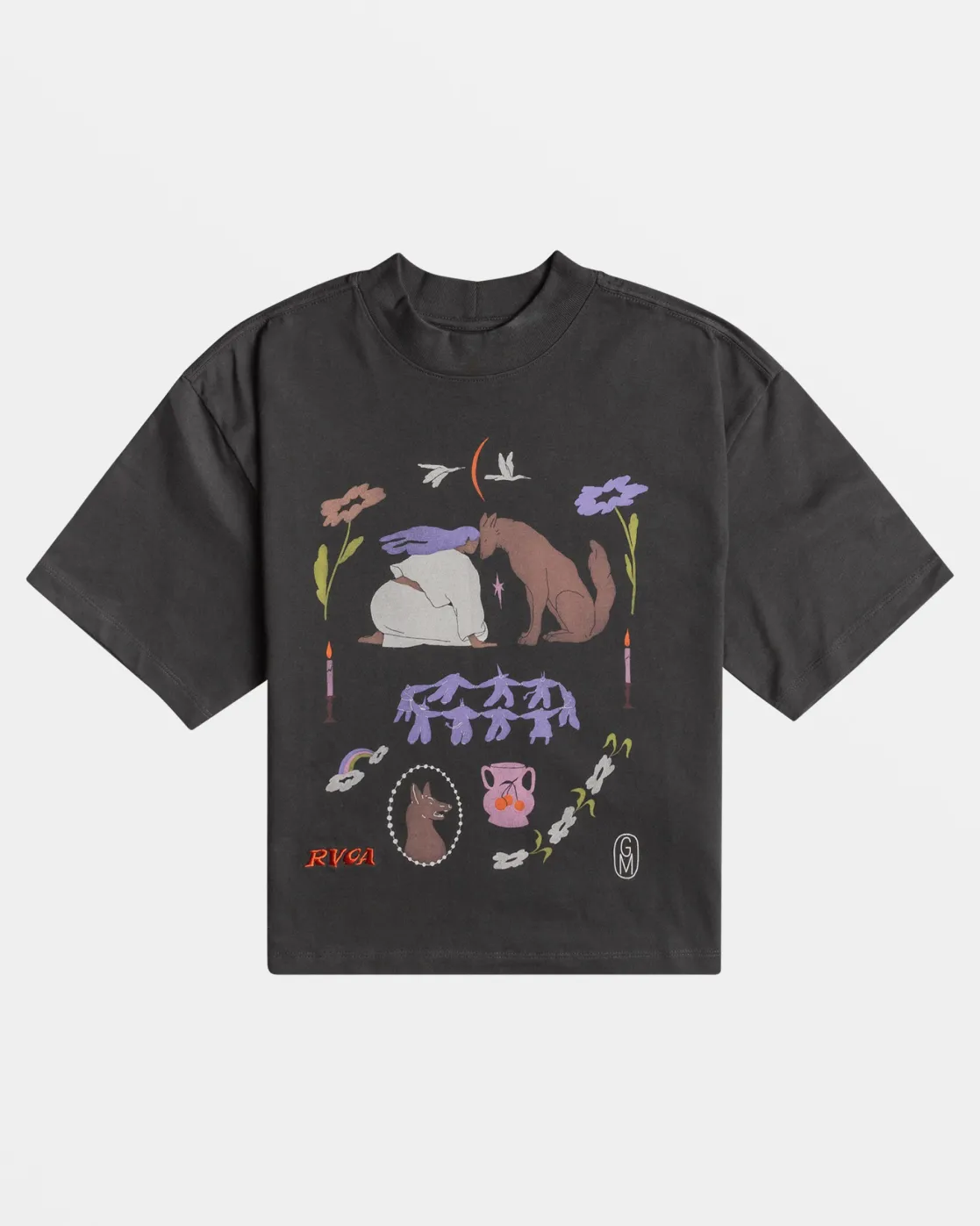 RVCA GABRIELLE MONCEAUX KINNEY TEE Washed Black Best