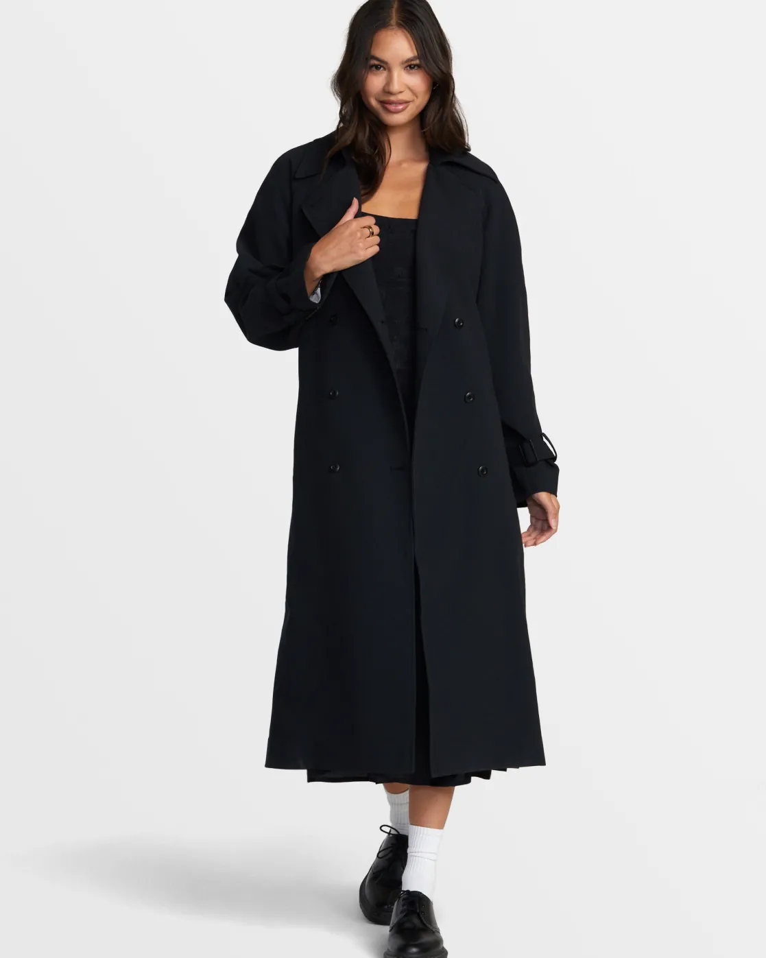 RVCA INVISIBLE MAN TRENCH COAT Black