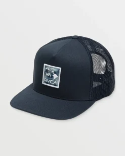 RVCA ISLANDS PATCH TRUCKER HAT Navy New