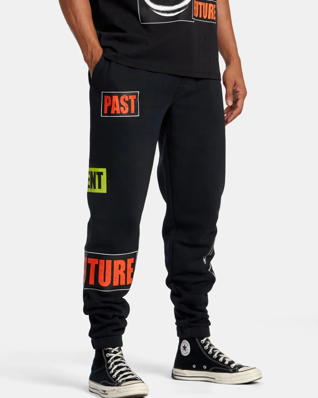 RVCA KELSEY NIZIOLEK WEB POST FLEECE PANT Black Sale