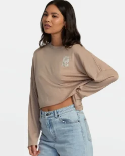 RVCA LUAU VISTA LONG SLEEVE TEE Warm Taupe Hot