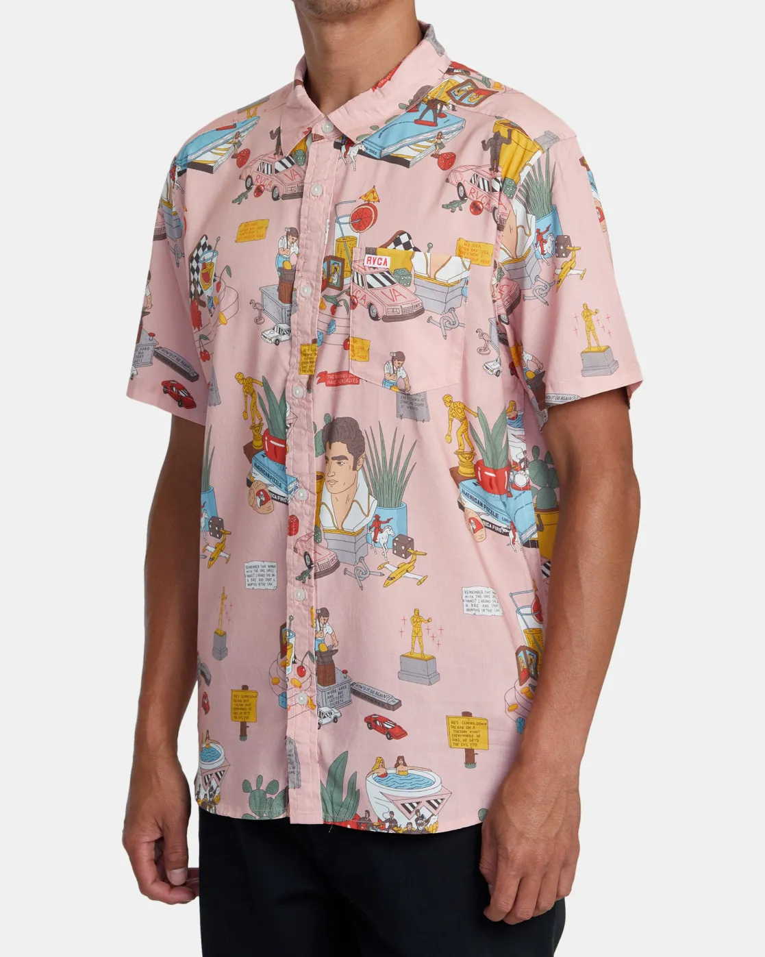 RVCA LUKE P SHORT SLEEVE SHIRT Multi New