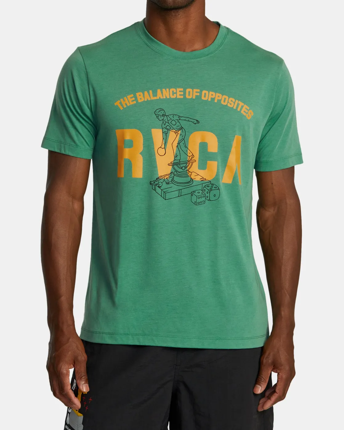 RVCA LUKE P SPORT TECH TEE Green Grass New