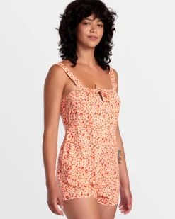 RVCA MAYFAIR ROMPER ONESIE Orange.Com