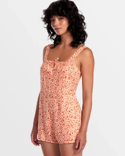 RVCA MAYFAIR ROMPER ONESIE Orange.Com