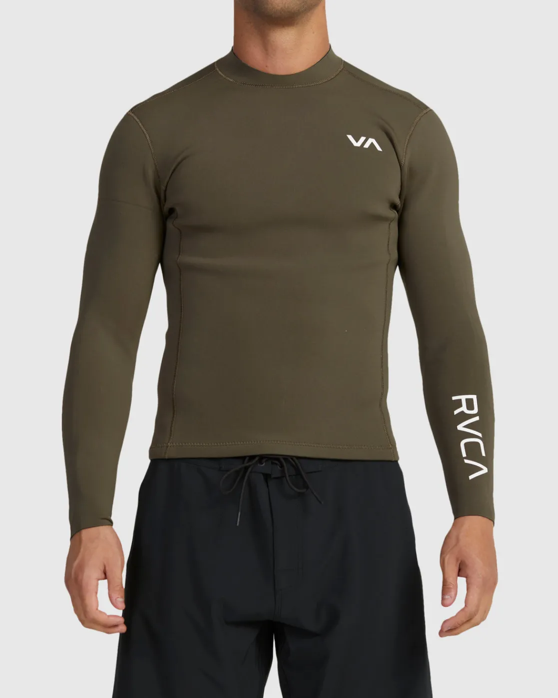 RVCA 2MM BALANCE BACK ZIP WETSUIT JACKET Olive