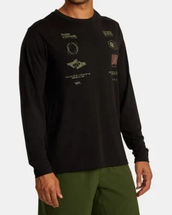 RVCA MULTI GRID LONG SLEEVE TEE Black Outlet