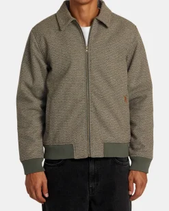 RVCA PISCO ZIP-UP JACKET Olive New