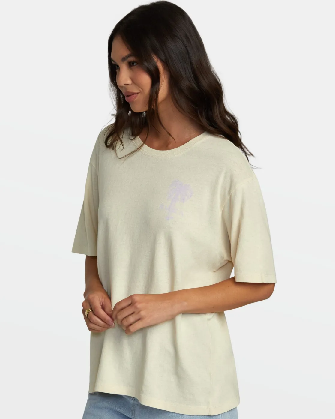 RVCA POMMIER PALMS TEE Latte Hot
