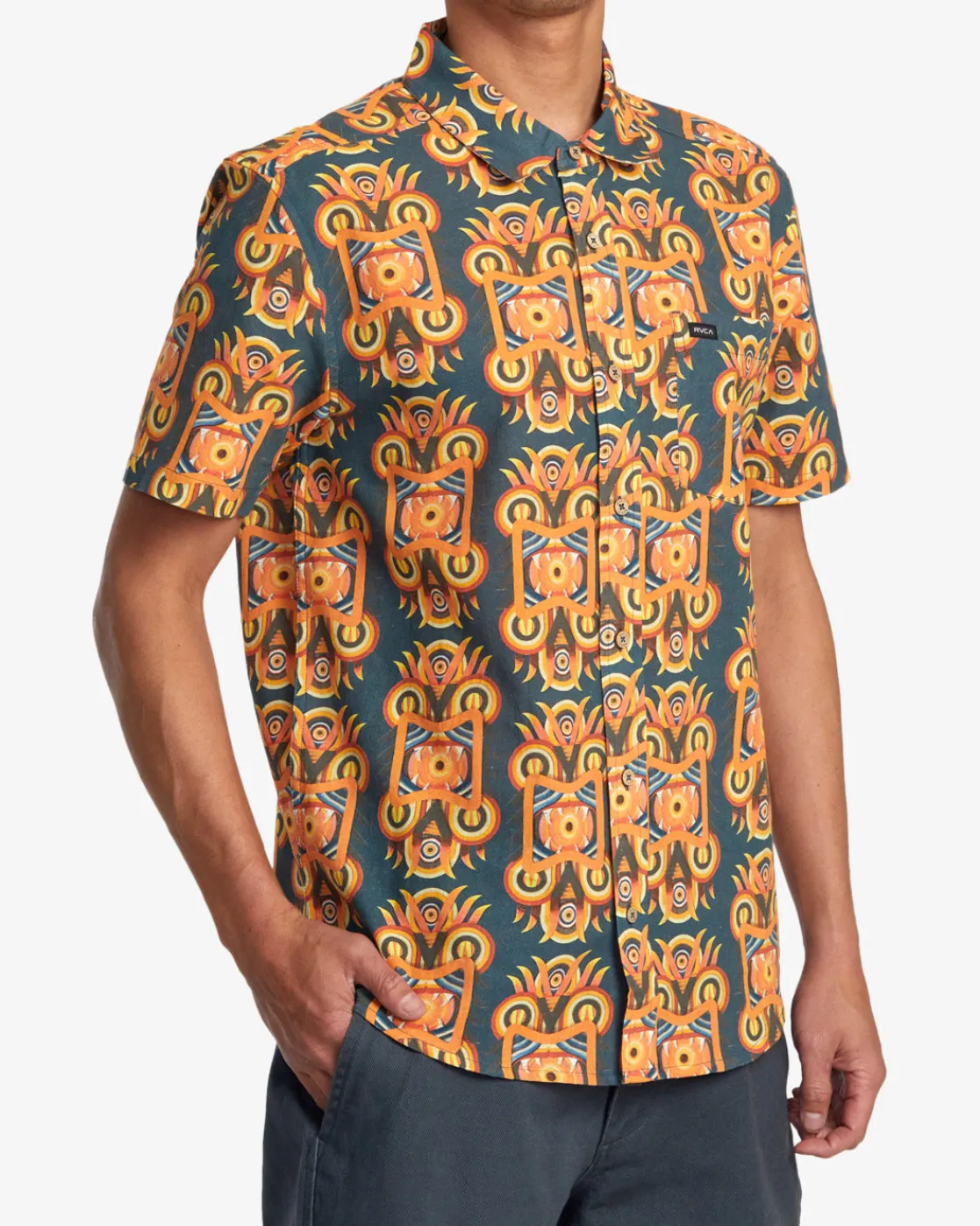 RVCA REDONDO SHORT SLEEVE SHIRT Duck Blue Sale