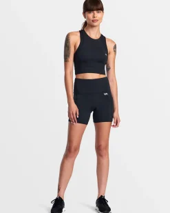 RVCA RIBBED FITTED TANK TOP Black New
