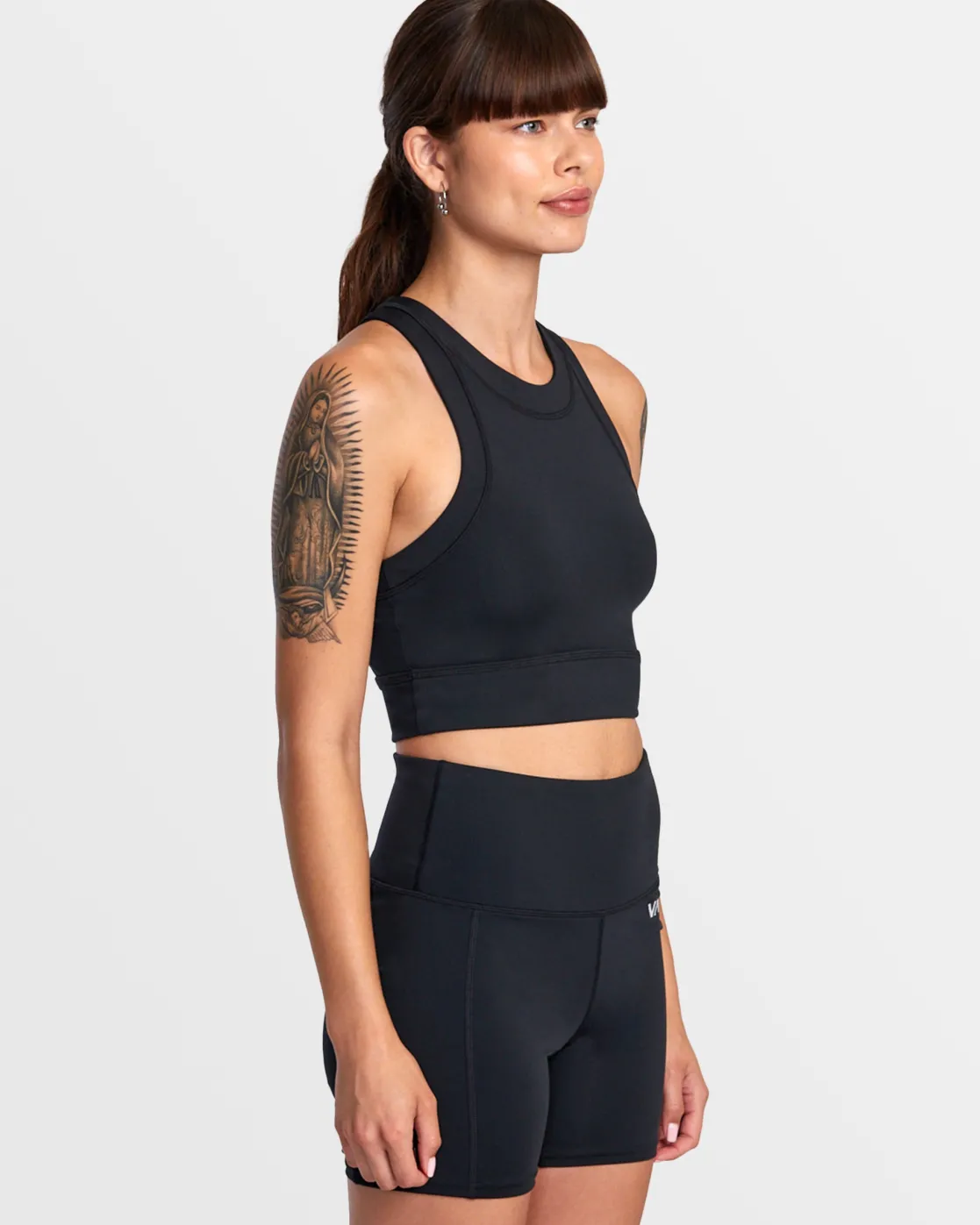 RVCA RIBBED FITTED TANK TOP Black New