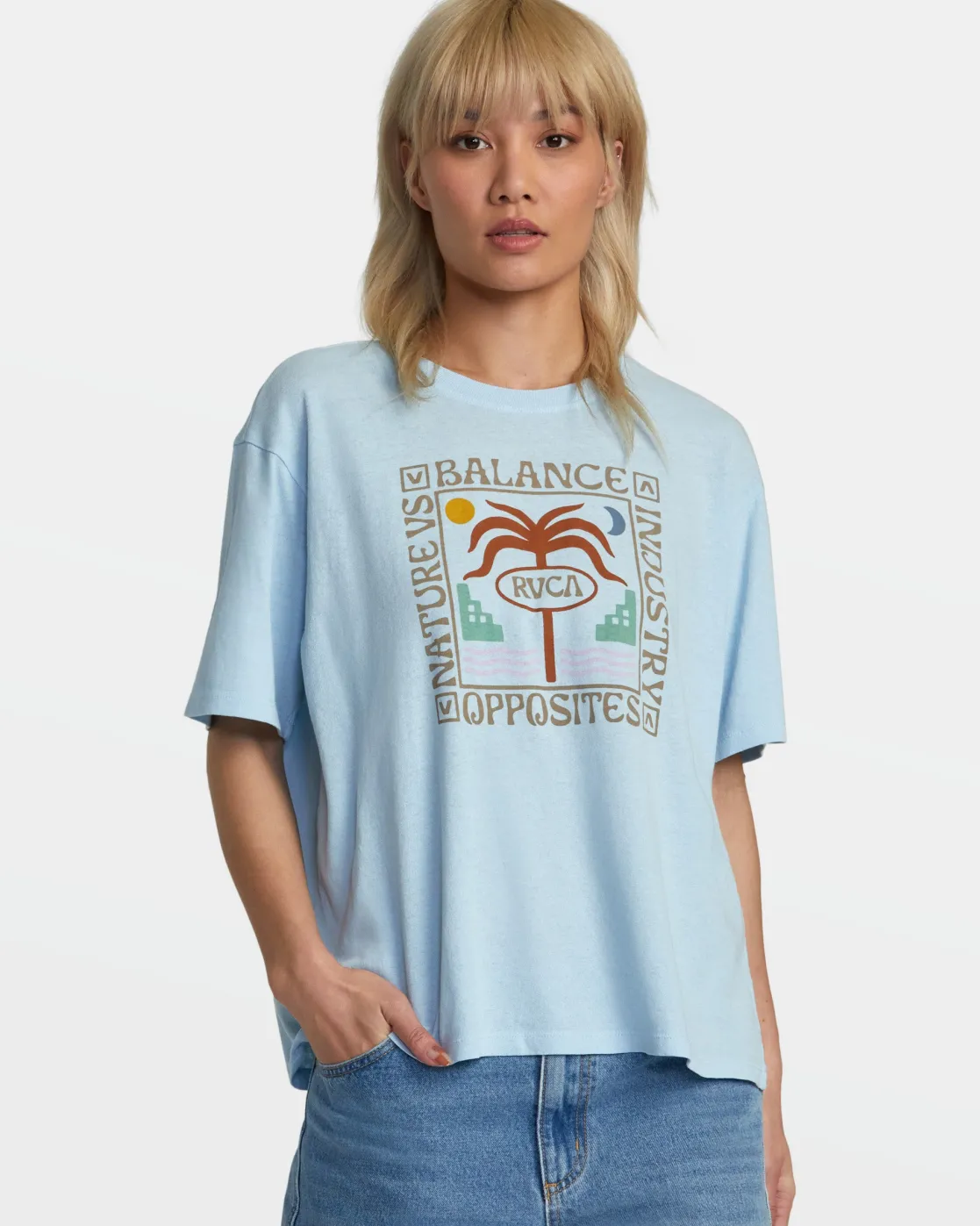 RVCA SECLUDED ISLAND TEE Sky High Clearance