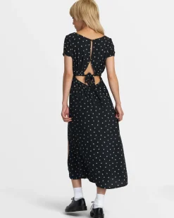 RVCA SECRETS MIDI DRESS Peach Whip Clearance