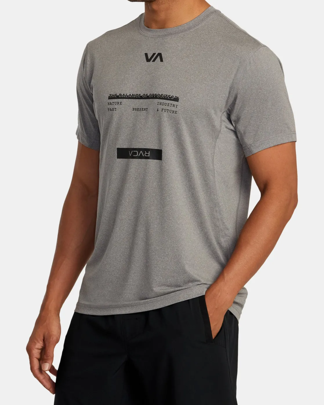 RVCA SPORT VENT TEE Heather Grey New