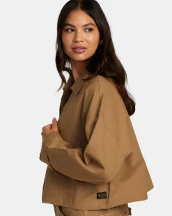 RVCA SPRING SHIFT LONG SLEEVE SHACKET Ermine Discount