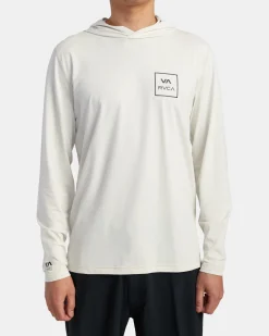 RVCA SURF SHIRT HOODIE HOODED SURF TEE Slate Blue Hot