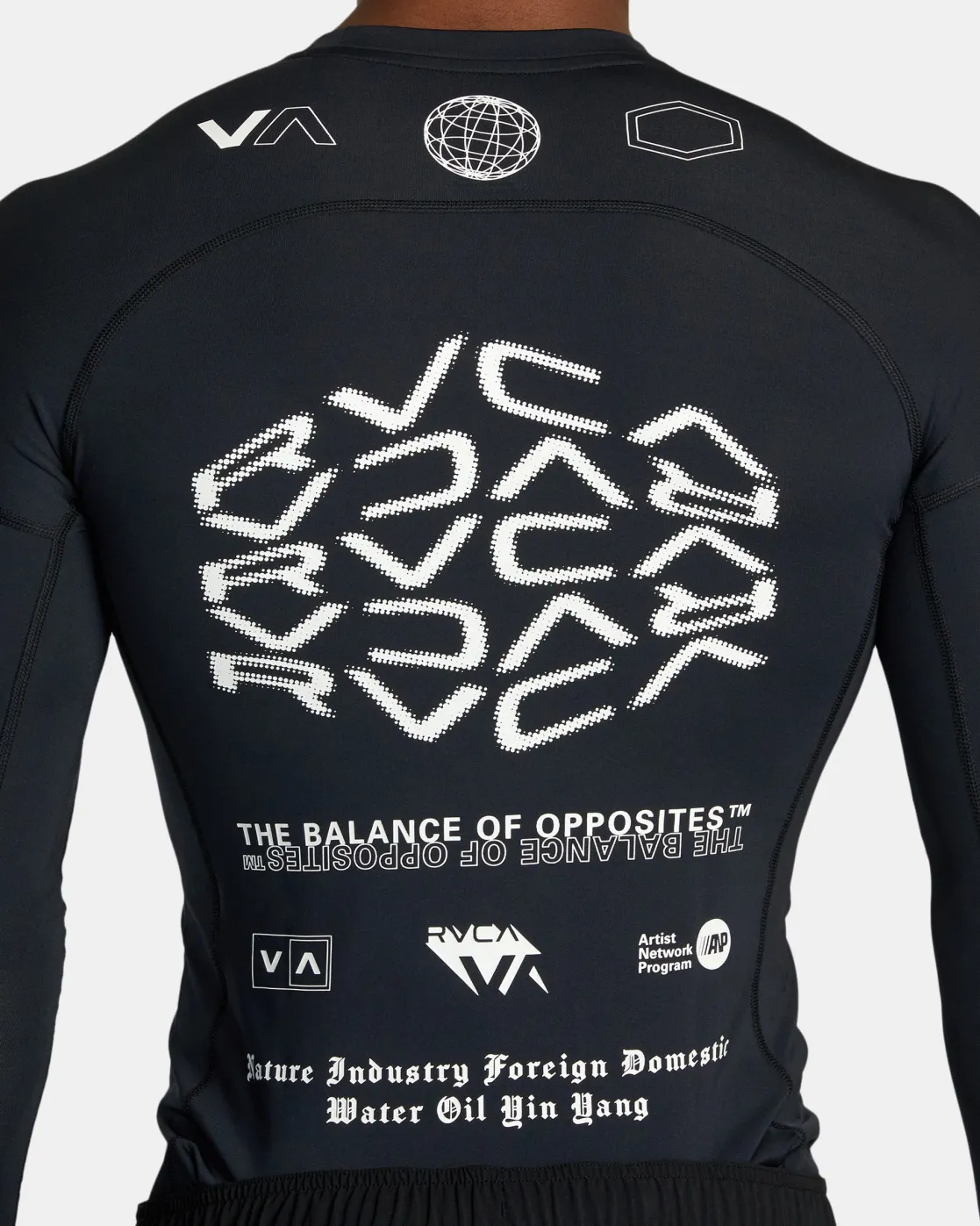 RVCA VA SPORT LONG SLEEVE RASHGUARD Black All Brand 2 Best