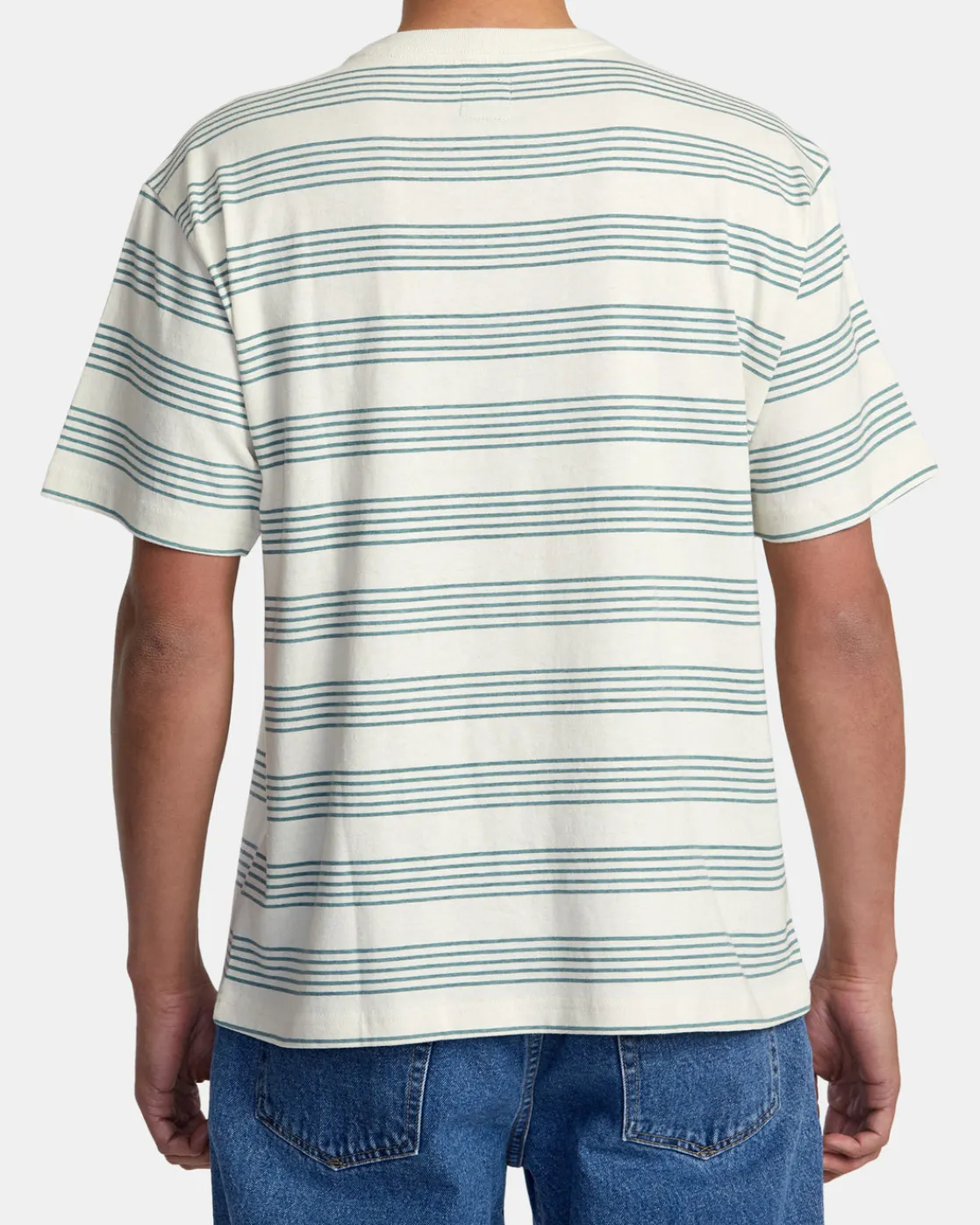RVCA VALLEJO STRIPE TEE Silver Bleach Discount