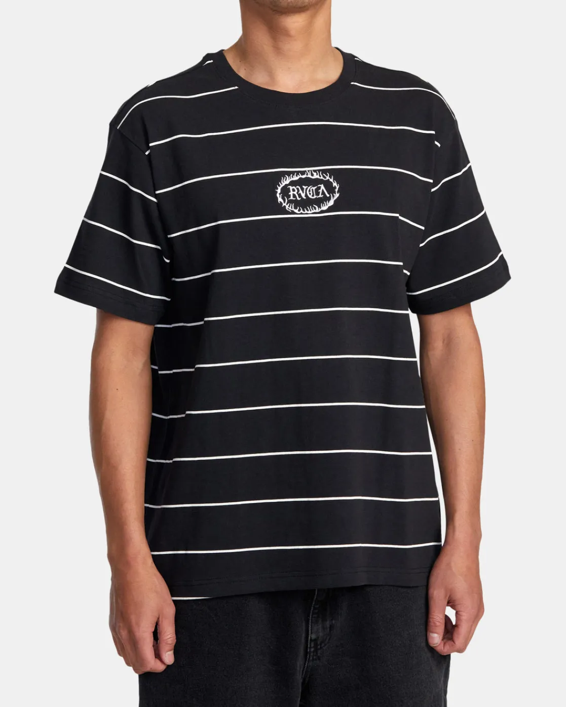 RVCA VALLEJO STRIPE TEE RVCA Black Clearance