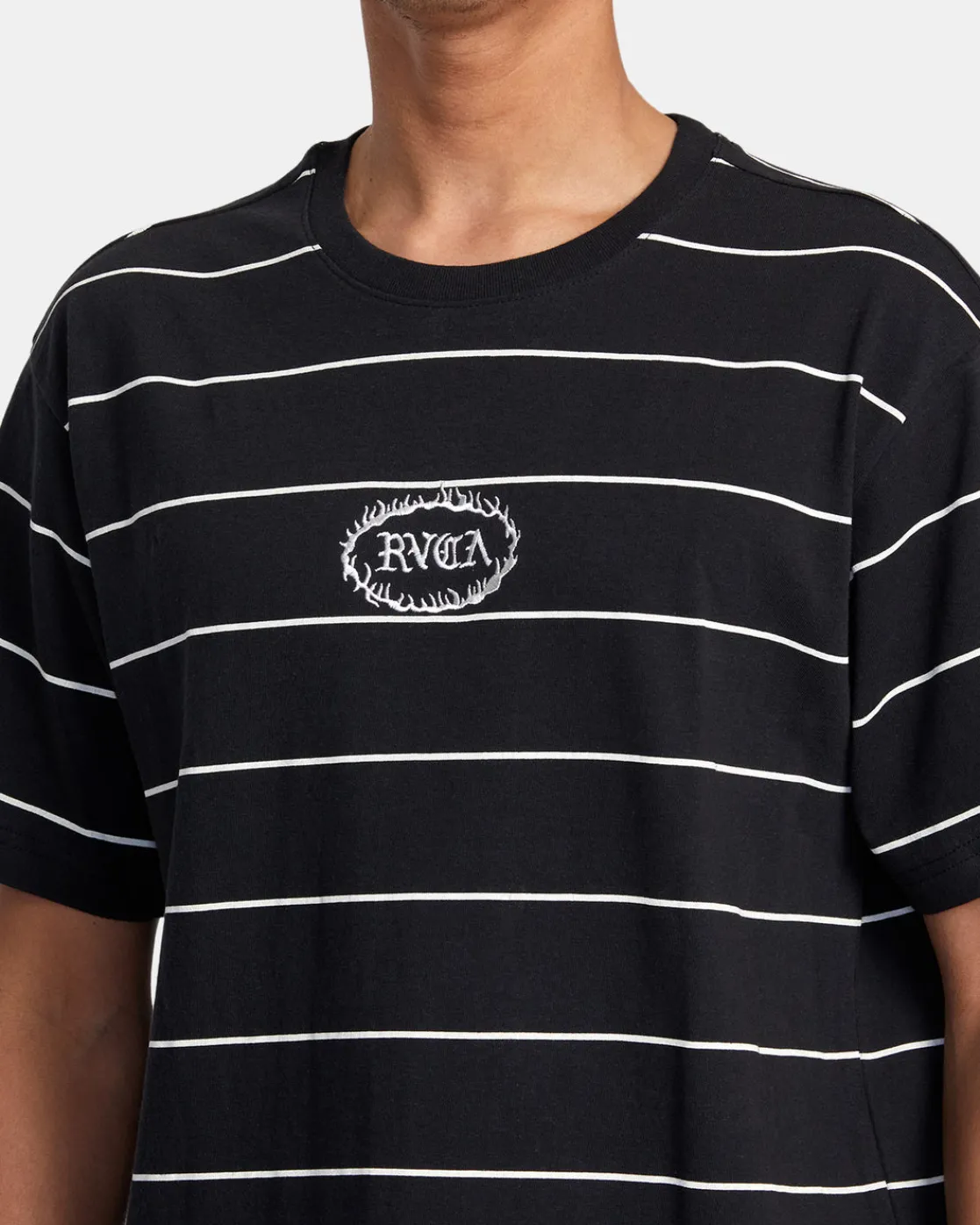 RVCA VALLEJO STRIPE TEE RVCA Black Clearance