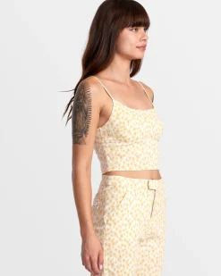 RVCA WHITNEY FITTED CROP TOP Latte Discount