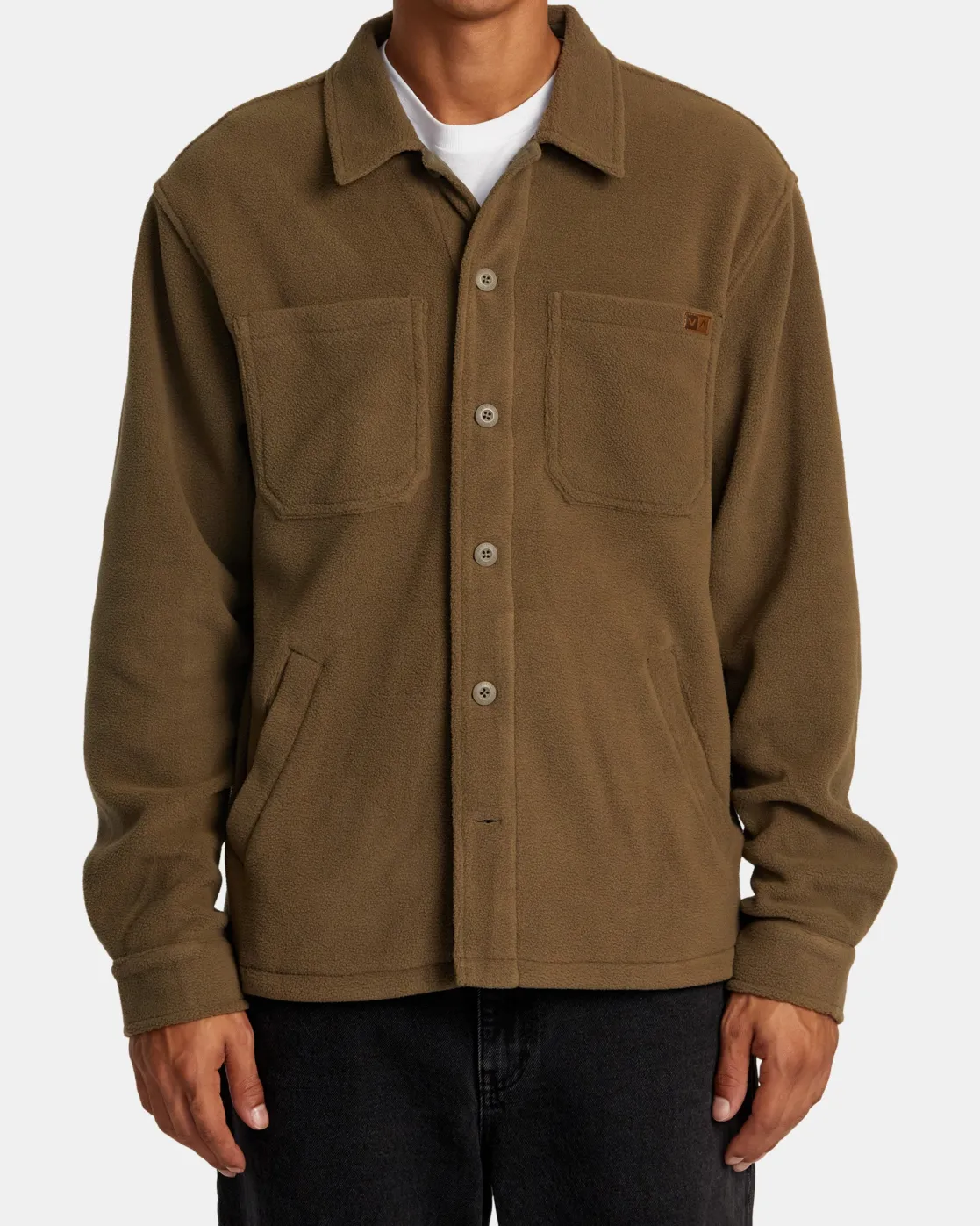 RVCA YUKON HI PILE FLEECE SHIRT JACKET Mushroom New