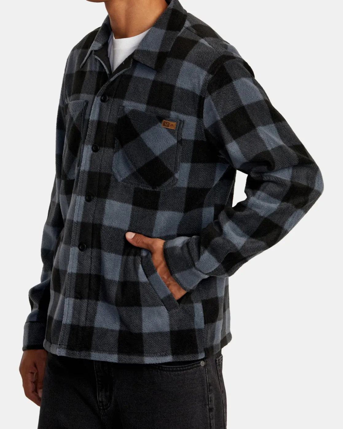 RVCA YUKON HI PILE FLEECE SHIRT JACKET Garage Blue Online