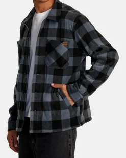 RVCA YUKON HI PILE FLEECE SHIRT JACKET Garage Blue Online