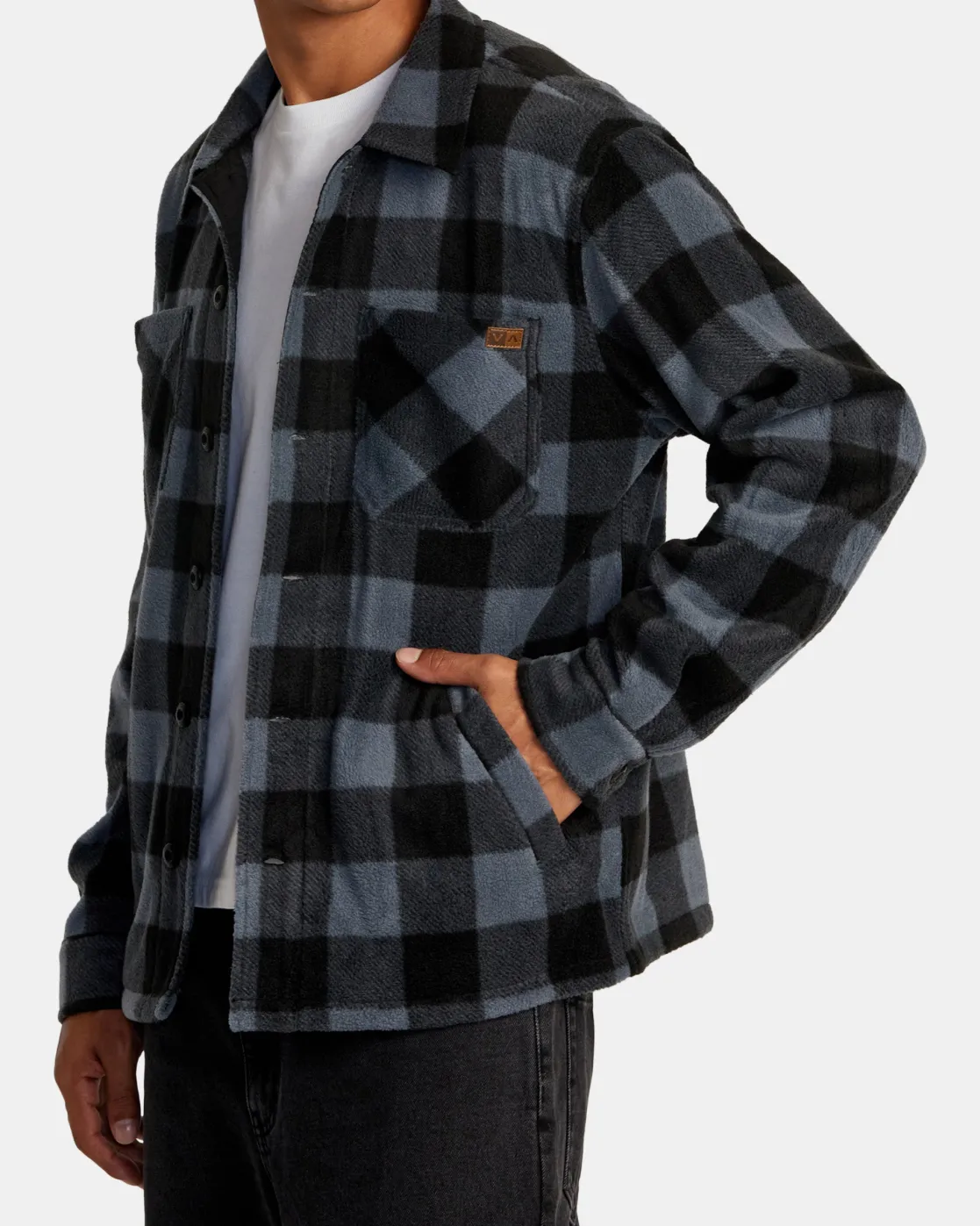 RVCA YUKON HI PILE FLEECE SHIRT JACKET Garage Blue Online